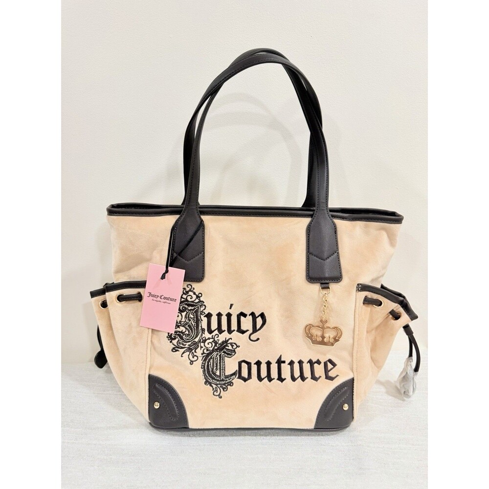 Juicy Couture Juicy Renaissance Tote Camel Beige Velour Bag NWT